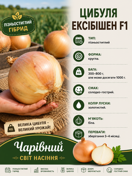Цибуля Ексібішен F1 1кг 34434 фото
